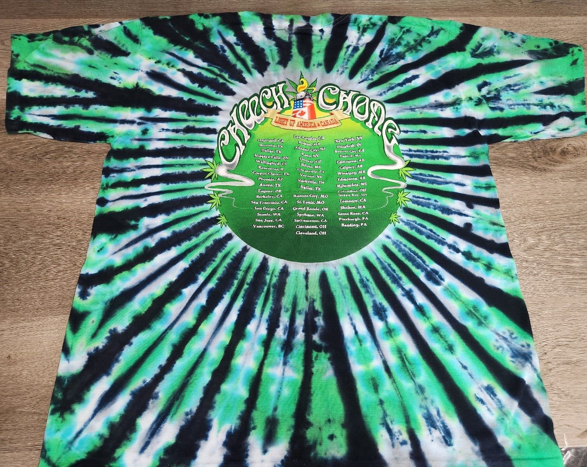 Cheech and Chong Light Up America/Canada Tie-Dye Concert T-Shirt 