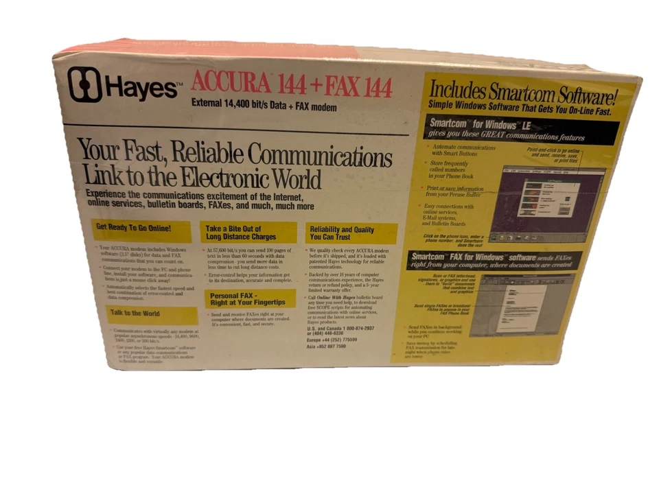 1995 Hayes ACCURA 144 + FAX 144 External Modem 5300AM For PC Brand New - Image 2 of 4