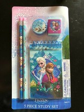NEW Disney Frozen Stationery Set Pencil Sharpener Eraser Memo Party Favor 2 Pack