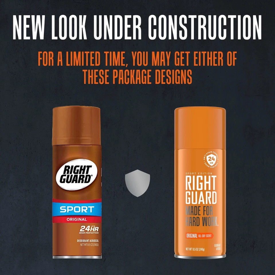 Spray desodorante deportivo Right Guard, original, 8,5 oz (paquete de 2) Foto 2 de 4