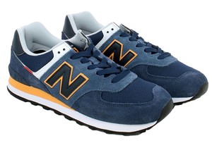 NEW BALANCE 574 SY2 BLU NAVY YELLOW | eBay