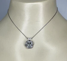 Vintage AMCO STERLING SILVER FLOWER STONE NECKLACE & EARRINGS SET 247