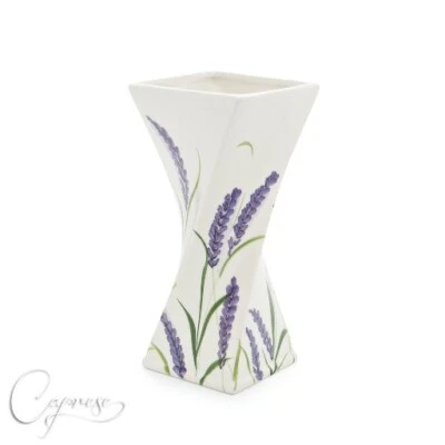 BASSANO KERAMIK BLUMENVASE SCHÖNES ALVENDEL MOTIV 24 CM HOCH NEU - Bild 1 von 2
