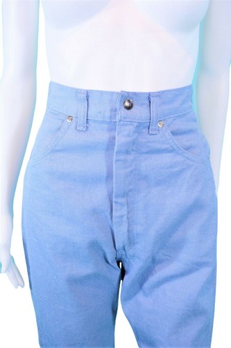 Vintage 1960s Denim Jean Shorts Ranchcraft Light Blue Capris W 23" - Picture 2 of 10