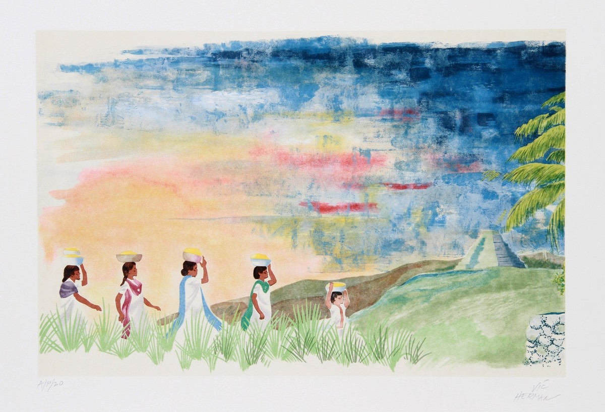 Vic Herman, Sunset in the Yucatan, Lithograph, signed and numbered 