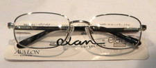 Vintage ELAN 9283 Silver 55/19 Men's Metal Eyeglass Frame New Old Stock  350