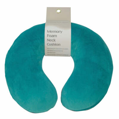 Memory Foam Nackenkissen - grüner Velours abnehmbarer Bezug - reduziert Nackenverspannungen