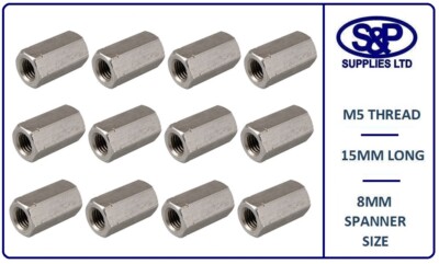Dado Profondo Esagonale M5 In Acciaio Inox A2 304, Lunghezza 15mm - Connector