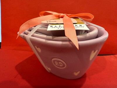 Rae Dunn Lavender Heart Shape Measure Treat Cups Valentine s Easter Mother s Day