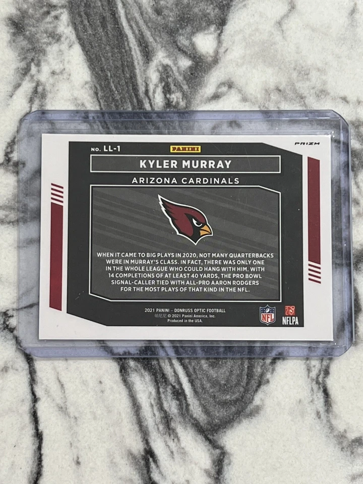 2021 Optic Football Kyler Murray Legendary Logos #LL-1 Silver Holo Prizm SSP - Image 2 of 2