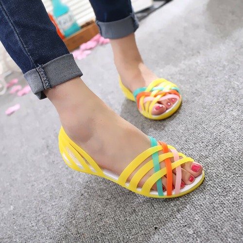 rainbow jelly sandals womens