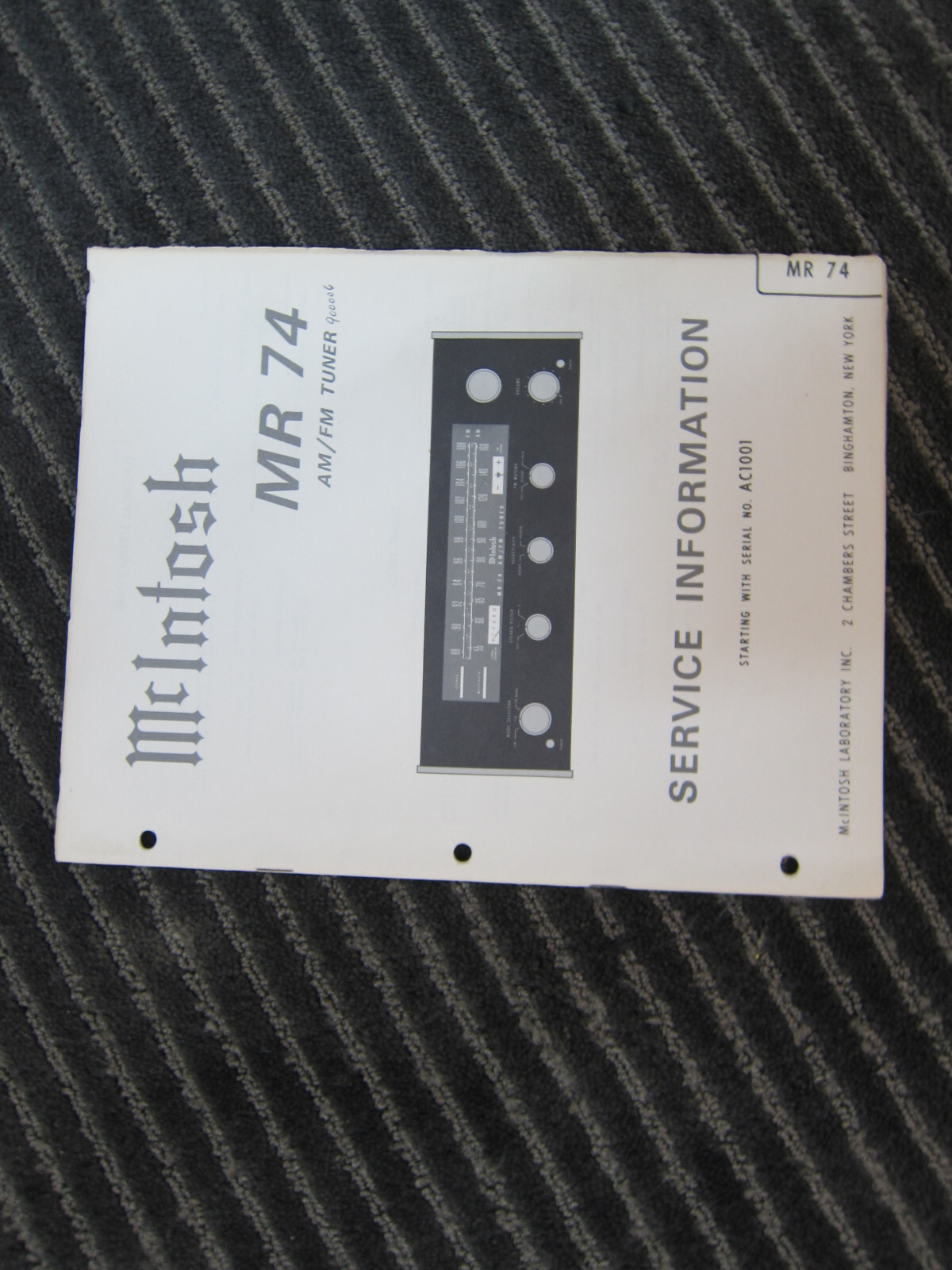 Vintage McIntosh C26 Preamp Service/Information,Original, USA