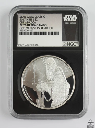 2017 Niue Star Wars CHEWBACCA .999 Fine Silver 1oz Coin NGC PF70 Ultra Cameo