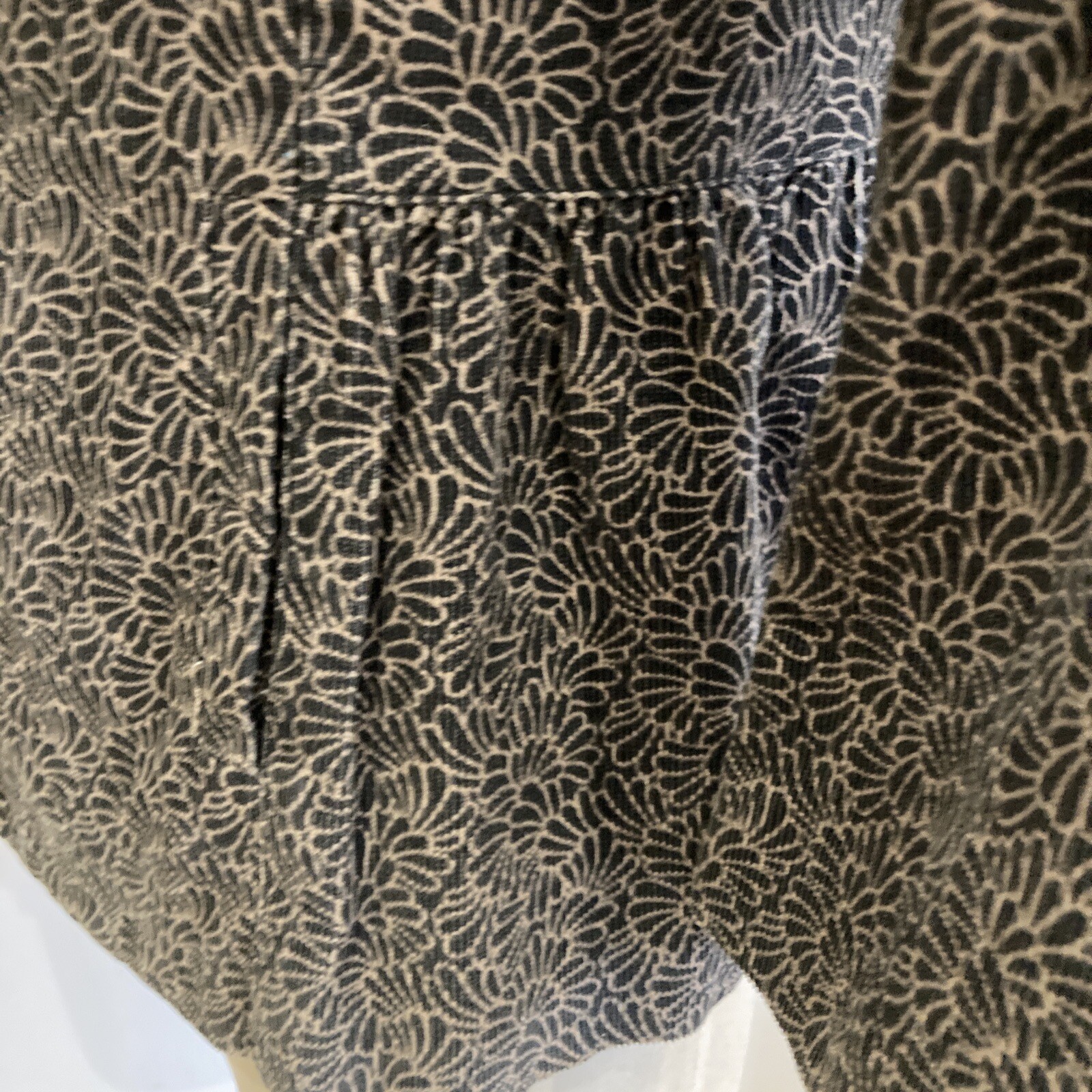 Laura Ashley Vintage Grey/Taupe Printed Cotton Needlecord Jacket, Size 8 UK 5