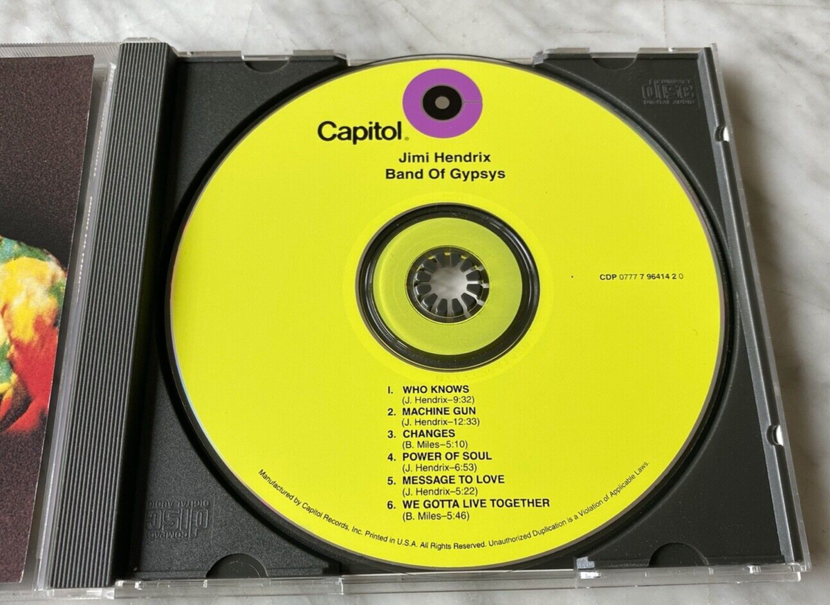 Jimi Hendrix Band Of Gypsys CD Capitol CDP 596414 Buddy