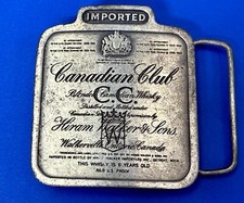 Imported Canadian Club Blended Whiskey Hiram Walker  Sons Bergamot Belt Buckle