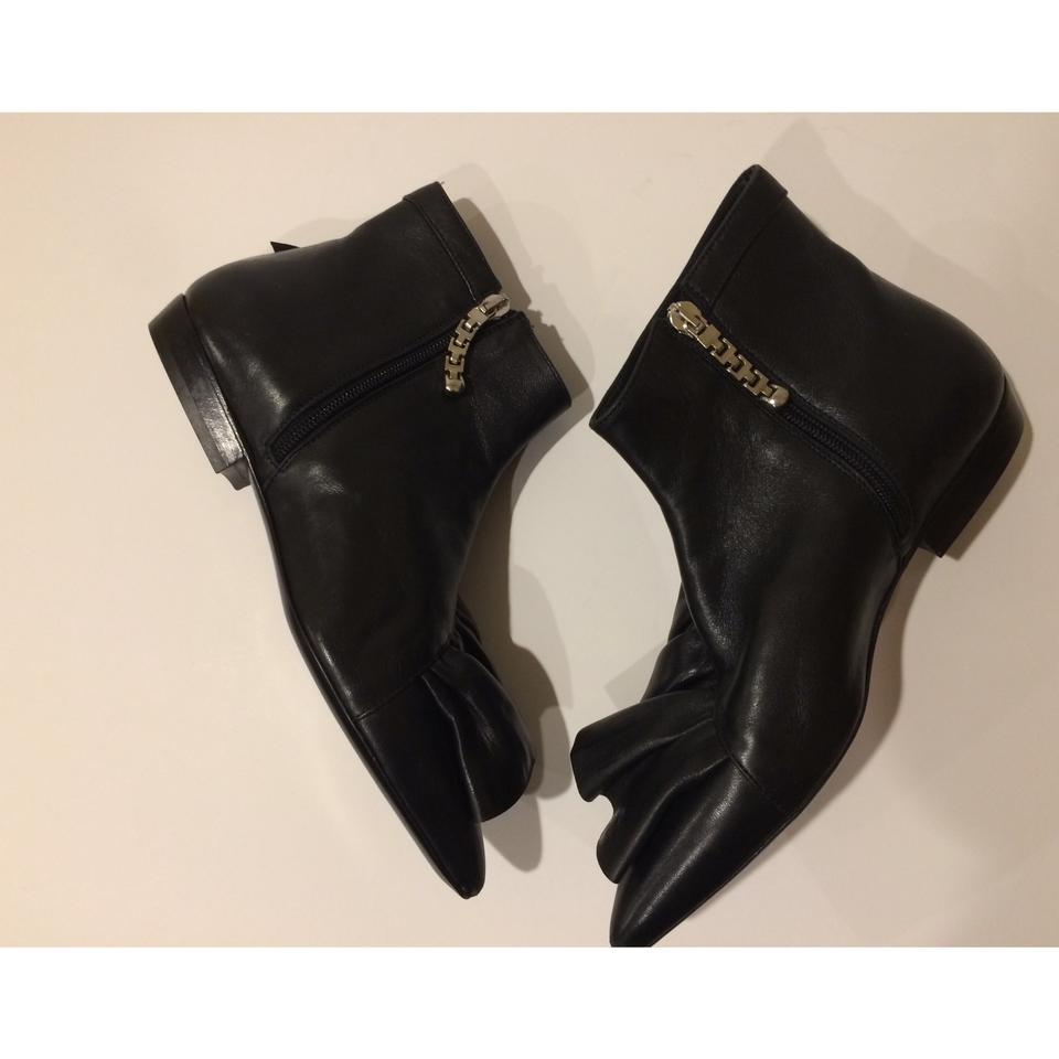 J.W.Anderson $885 New Ruffled Leather Pointy Toe Black Ankle J.W.Anderson $885 New Ruffled Leather Pointy Toe Black Ankle
