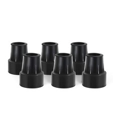 Cane Tips- 1  Cane Rubber Tips Walking Cane Tips Crutch Tips Black 6Pack 1"