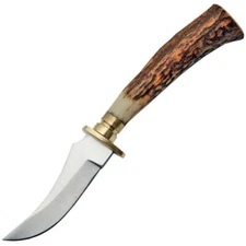 Steel Stag Mini Hunter Fixed Knife 2.25 Stainless Skinner Blade Stag Bone Handle