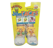 VINTAGE 1989 LACE FACES MUPPETS JIM HENSON KERMIT MISS PIGGY MOC TOY PACKAGE