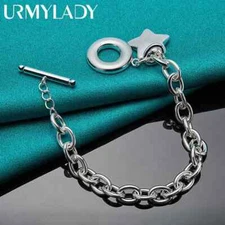 URMYLADY 925 Sterling Silver Star Bracelet For Women Party Fashion Charm Jewelry