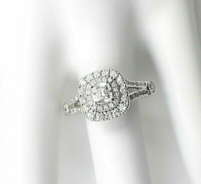 Celebration Cushion Diamond Engagement Ring Double Halo