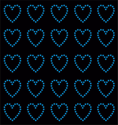 30 Rhinestone Hearts iron-on diamante diy transfer crystal stone bling applique - Picture 6 of 15