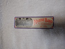 Harmonica,Vintage M. Hohner Marine Band No 1896 in Original Box key C, Germany