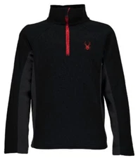 Spyder Men's Half-Zip Outbound Stryke Sweater Jacket Fleece Black/Red