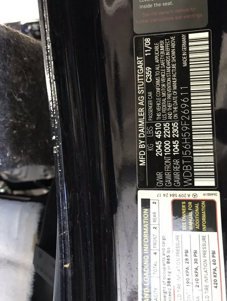 03-09 MERCEDES CLK350 CLK500 W209 GAS THROTTLE BRAKE E-BRAKE PARK PEDAL - Image 3 of 4