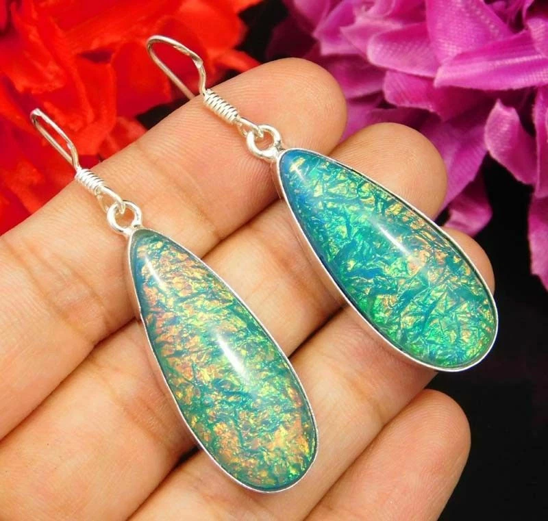 Pacific Green Opal Earrings Created with Zircondia Crystals by Philip Jones Jewellery #23 Pacific Green Opal Earrings Created with Zircondia Crystals by Philip Jones Jewellery