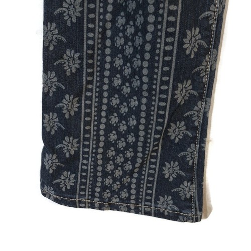 12K Overalls Teen Girls Size 12 Blue Denim Hippie Pattern 6 Pocket Cotton Blend - Picture 7 of 16