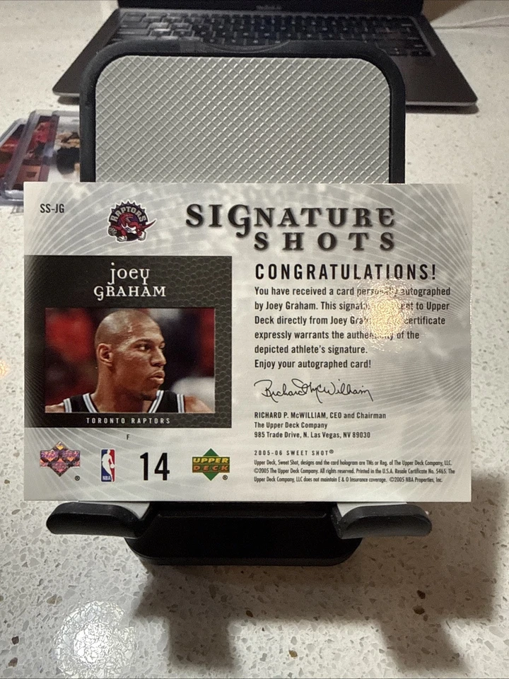 2005-06 Upper Deck Sweet Shot Joey Graham с автографом! Toronto Raptors!! - Изображение 3 из 4