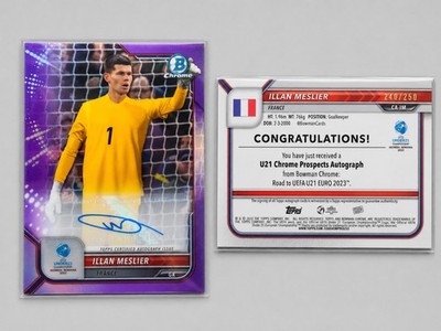 2022-23 Bowman Chrome Road to UEFA Under21 Auto Illan Meslier Purple /250 France