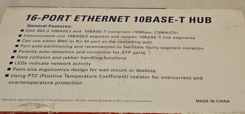 NEW ENCORE MINI HUB SERIES 16-PORT 10BASE-T HUB ESH-717 - Afbeelding 3 van 3
