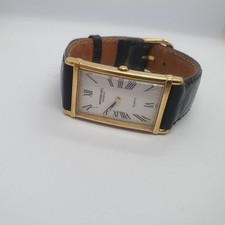 Vintage Raymond Weil Watch 18k Gold Plated 5772 Tank Roman Dial NOT WORKING