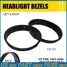 2x Front Headlight Light Lamp Trim Cover for Jeep Wrangler TJ Accessories 97-06