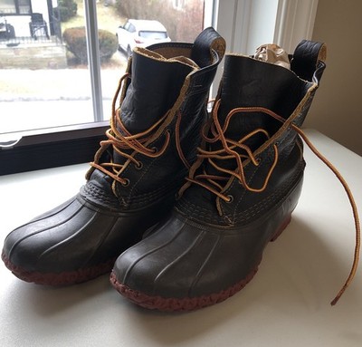 LL Bean Women s Bison Bean Boots Dark Brown/Brick Red Size 10 M