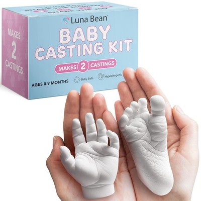 Luna Bean Baby Footprint and Hand Mold Casting Kit (2 Pack) First Time New Mom G