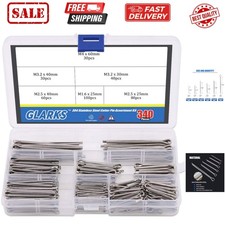 340-Pieces 6 Sizes 304 Stainless Steel Cotter Pin Clip Key Fastner Fitting As...