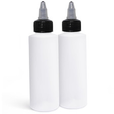 Twist Top Applicator Bottles, Squeeze 2 OZ Empty Plastic Bottles, Refillable, Bl