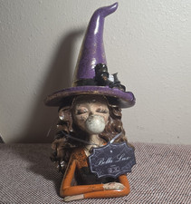 Bella Lux Halloween Witch Figurine Eyelash Blowing Bubble Purple  Orange/NWT