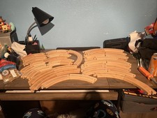 Wooden Railway Lot Bend Track 62 Pieces, IKEA And Thomas And Friends Track     