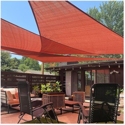 16' Triangle Sun Shade Sail Canopy - Terra Red - Custom Size