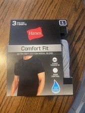 Hanes Comfort Fit Men's T-Shirts 3-Pack Size Large L Ultra Soft Cotton Modal