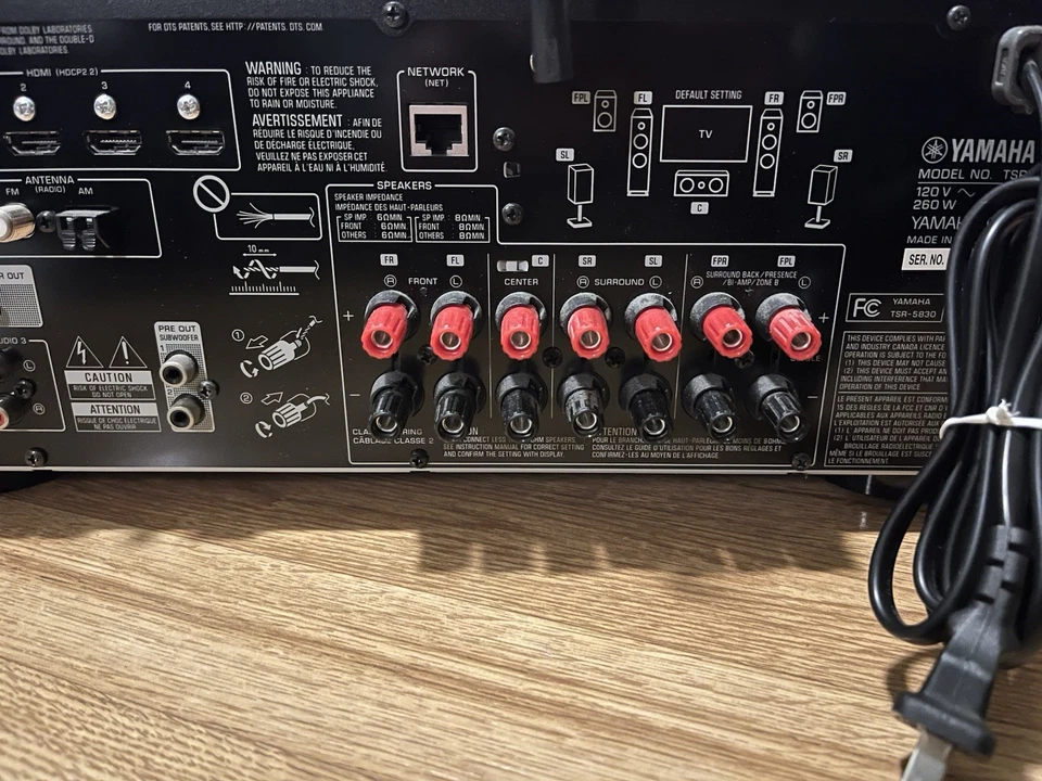 Yamaha TSR-5830 7.2 Channel A/V Receiver Remote Bundle COMPLETE IN BOX & TESTED - Image 4 of 4