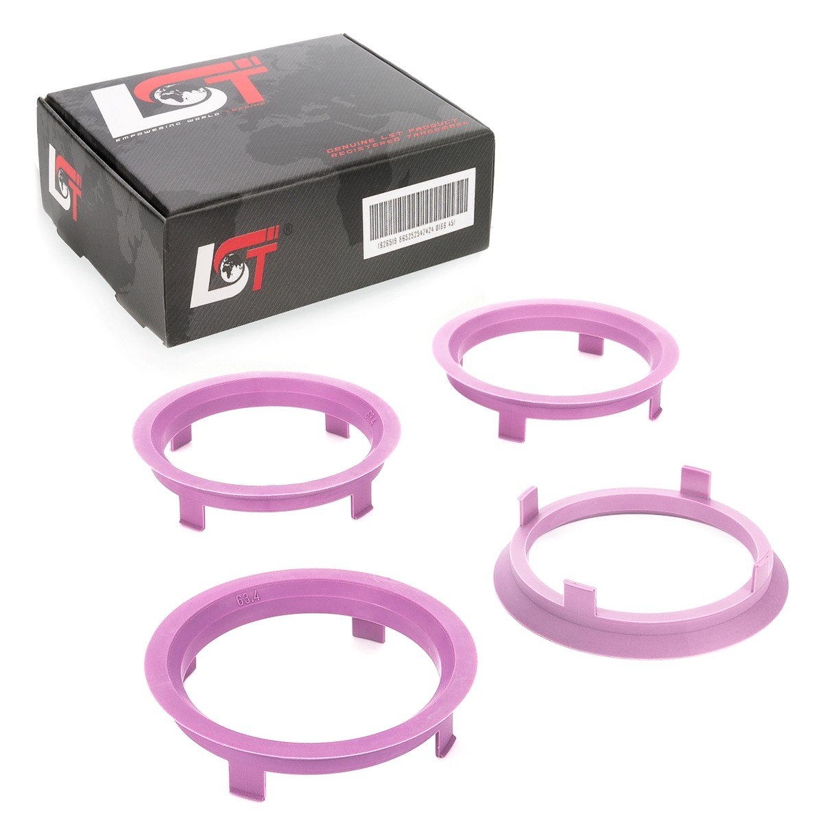 4x Distance Rings Centering Purple Alloy Wheels Ø 63,4 MM - Ø 71,6 for Mercedes