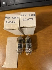 C6 Pair NOS NIB GE JAN CKR 12AT7 ECC81 military vacuum Tubes