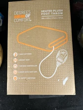 Degrees Of Comfort  Heated Plush Foot Throw Gray 50 X 62