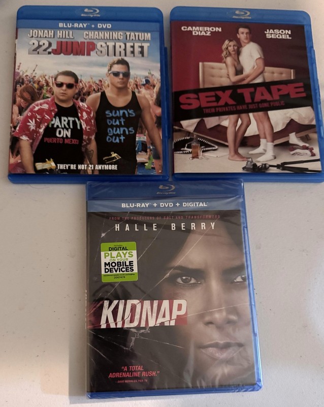 3 DVD LOT KIDNAP SEX TAPE 22 JUMP STREET Blu-Ray Halle Berry Action Rated R
